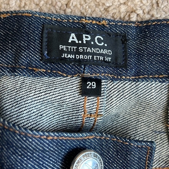 A.P.C. Petit Standard Raw Japanese Selvedge Indigo Slim Straight Leg Jeans - Picture 9 of 16